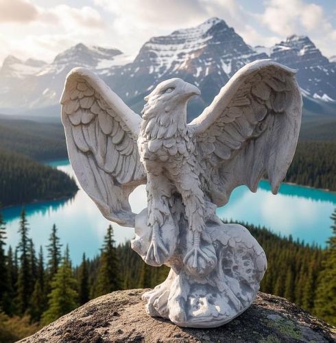 Adler Steinfigur Steinsockel